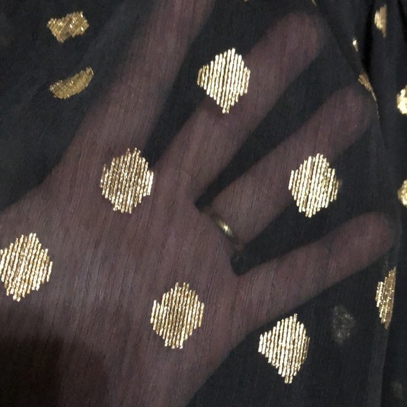 Sheer black with gold dots dress size XS - Picture 4 of 7